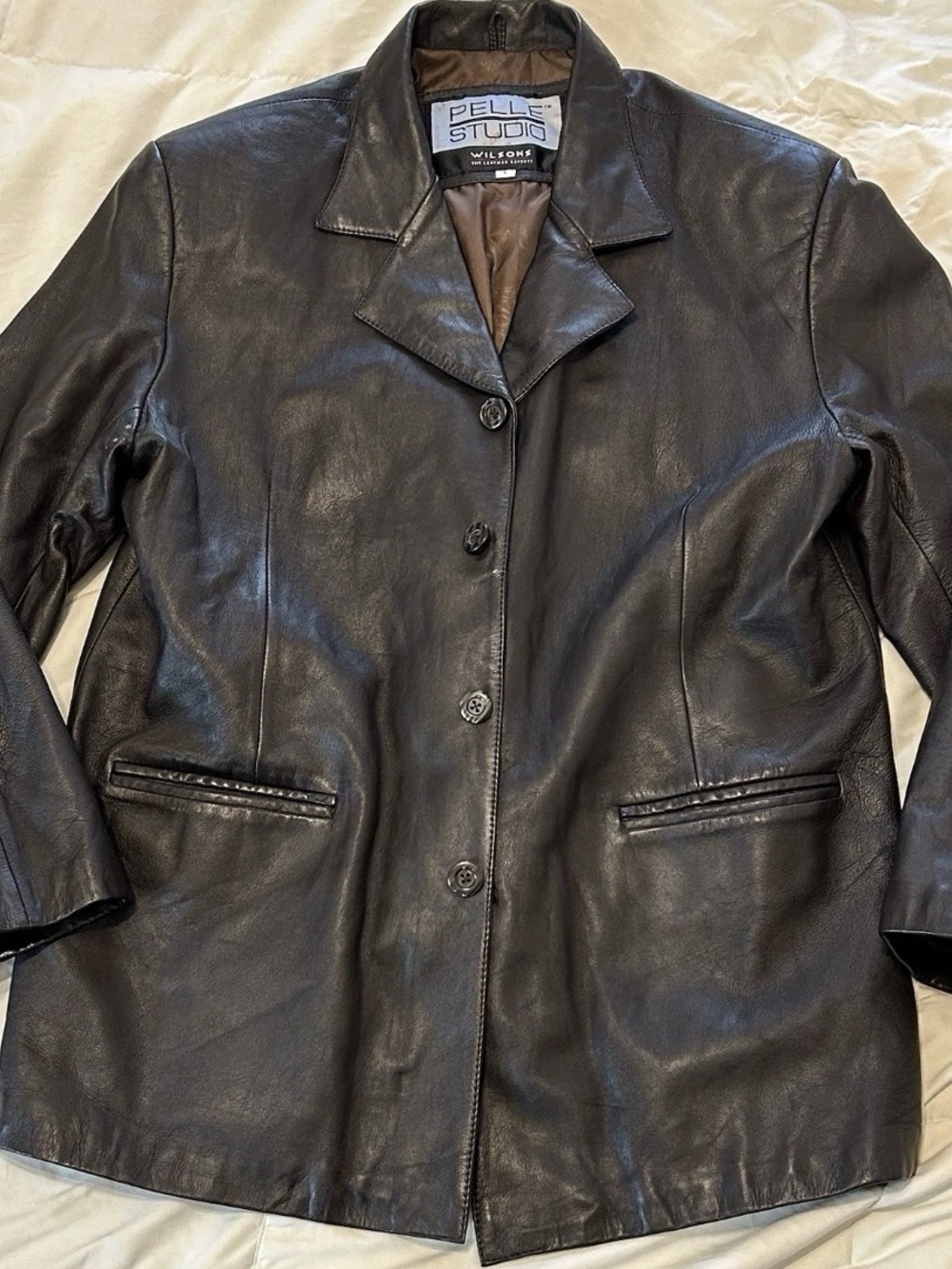 Wilson Black Leather Button-Front Jacket